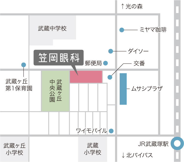 笠岡眼科へのマップ